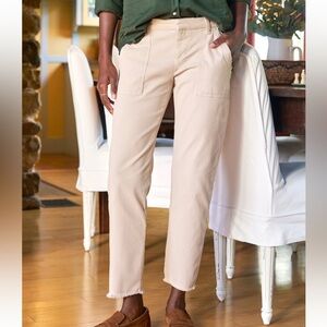 FRANK & EILEEN Blackrock Utility Pant Size 4 ITALIAN PEACHED TWILL Khaki